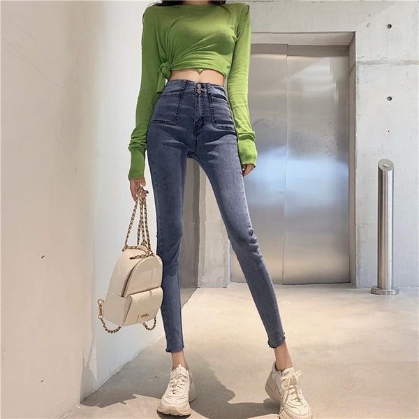 women's jeans real s 2021 fashion high-waist slim stretchy feet nine-point pencil pants, Blue
women's jeans real s 2021 fashion high-waist slim stretchy feet nine-point pencil pants, Blue
