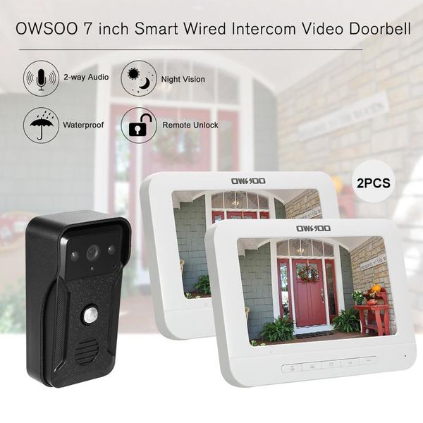 inch wired video doorbell 2 indoor monitor with ir-cut rainproof & 1 outdoor camera visual two-way intercom audio door phones
inch wired video doorbell 2 indoor monitor with ir-cut rainproof & 1 outdoor camera visual two-way intercom audio door phones