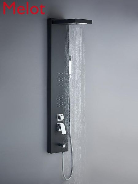 black intelligent constant temperature shower head set bathroom nozzle stainless steel panel wall-mounted sets
black intelligent constant temperature shower head set bathroom nozzle stainless steel panel wall-mounted sets