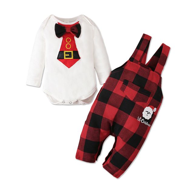baby christmas clothes set long sleeve romper with bow tie plaid suspender pants 2 pieces kid sets ins xmas autumn clothe for boy, White
baby christmas clothes set long sleeve romper with bow tie plaid suspender pants 2 pieces kid sets ins xmas autumn clothe for boy, White