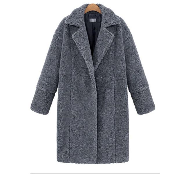 women's fur & faux winter teddy fleeve long coats woman warm buttons zipper causal loose sleeve female zip-up overcoats ladies, Black
women's fur & faux winter teddy fleeve long coats woman warm buttons zipper causal loose sleeve female zip-up overcoats ladies, Black
