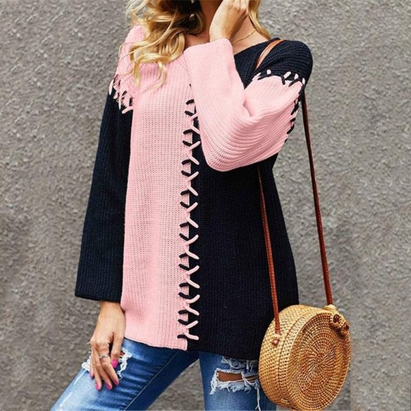 women's jackets womenstring patchwork long sleeve o-neck pullover sweaters femme 2021 spring autumn office ladies knitted jumper, Black;brown
women's jackets womenstring patchwork long sleeve o-neck pullover sweaters femme 2021 spring autumn office ladies knitted jumper, Black;brown