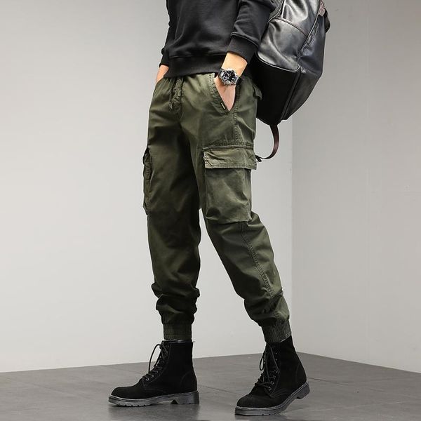 men's pants military men skinny cargo harajuku fashion solid color army combat tactical drawstring jogger autumn wear, Black
men's pants military men skinny cargo harajuku fashion solid color army combat tactical drawstring jogger autumn wear, Black