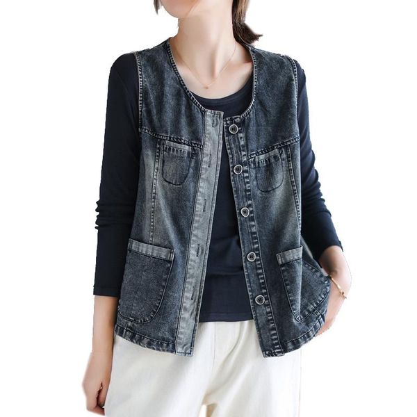 women's vests women denim jacket outwear sleeveless bleached vest square neck retro vintage casual street for spring autumn solid a0820, Black;white
women's vests women denim jacket outwear sleeveless bleached vest square neck retro vintage casual street for spring autumn solid a0820, Black;white