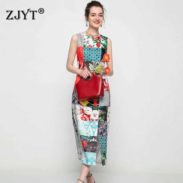 summer fashion women runway designers sleeveless print color block vintage midi dress holiday party vestidos 210601, Black;gray
summer fashion women runway designers sleeveless print color block vintage midi dress holiday party vestidos 210601, Black;gray