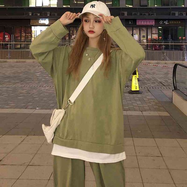 spring autumn korean sports and leisure versatile suit fake sweater + loose wide leg two-piece set student trend, Gray
spring autumn korean sports and leisure versatile suit fake sweater + loose wide leg two-piece set student trend, Gray