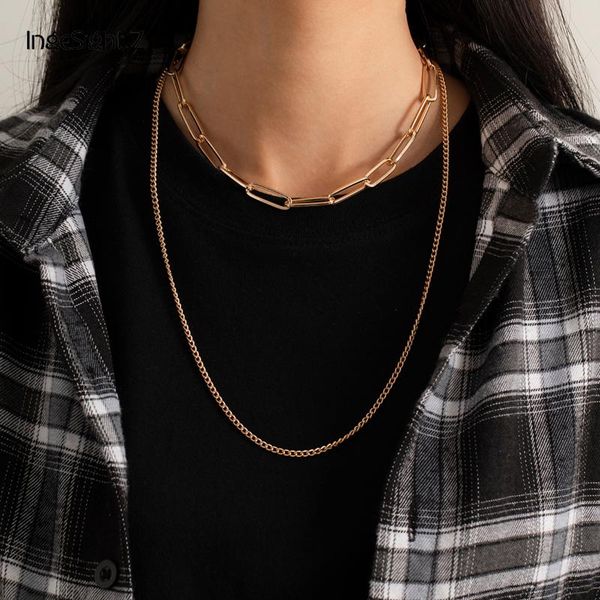 chains ingesight.z 2pcs/set multi layered gold color link chain long necklace for women men simple minimalist choker necklaces jewelry, Silver
chains ingesight.z 2pcs/set multi layered gold color link chain long necklace for women men simple minimalist choker necklaces jewelry, Silver