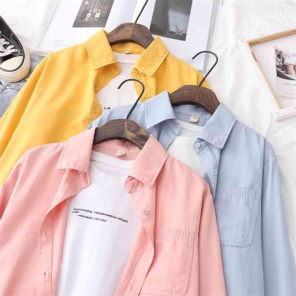 hsa spring women's blouse solid multi colors lapel single-breasted elegant casual oversize wild pink 210430, White
hsa spring women's blouse solid multi colors lapel single-breasted elegant casual oversize wild pink 210430, White