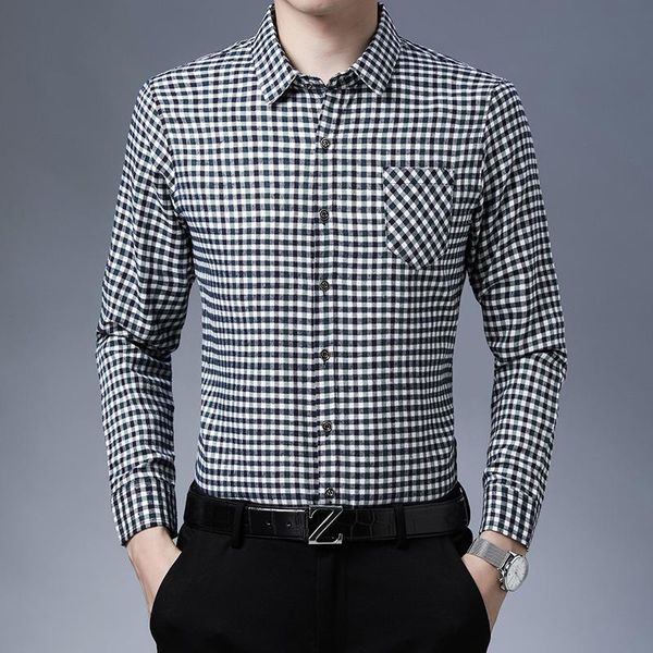 men's casual shirts 2021 classic men slim fit fashion plaid camisa masculina long sleeve social clothes c720, White;black
men's casual shirts 2021 classic men slim fit fashion plaid camisa masculina long sleeve social clothes c720, White;black