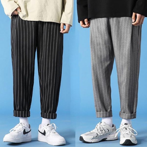men's pants stripe plaid casual men streetwear wild loose drawstring male harem sports straight-leg, Black
men's pants stripe plaid casual men streetwear wild loose drawstring male harem sports straight-leg, Black