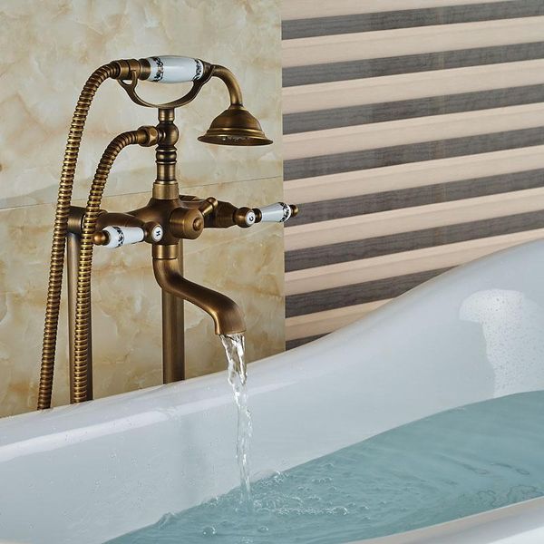 standing dual handles floor mount waterfall bathtub faucet brass antique bathroom tub filler shower sets
standing dual handles floor mount waterfall bathtub faucet brass antique bathroom tub filler shower sets
