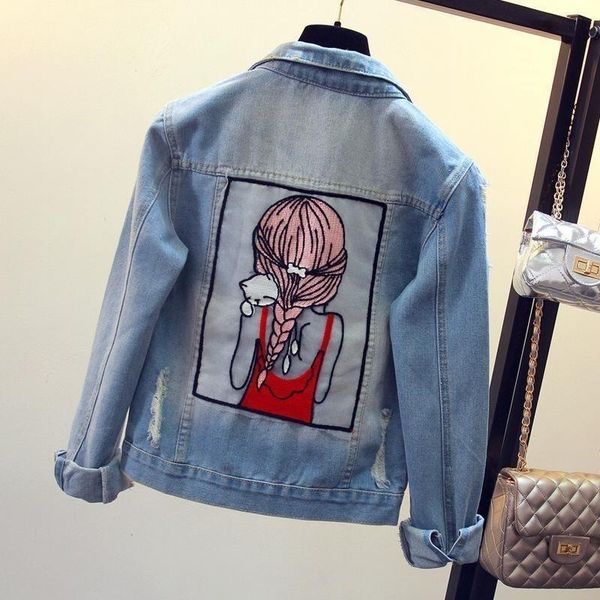 women's jackets fashion embroidered girl short loose denim women jeans autumn jacket coat female chaqueta mujer streetwear large sizes, Black;brown
women's jackets fashion embroidered girl short loose denim women jeans autumn jacket coat female chaqueta mujer streetwear large sizes, Black;brown
