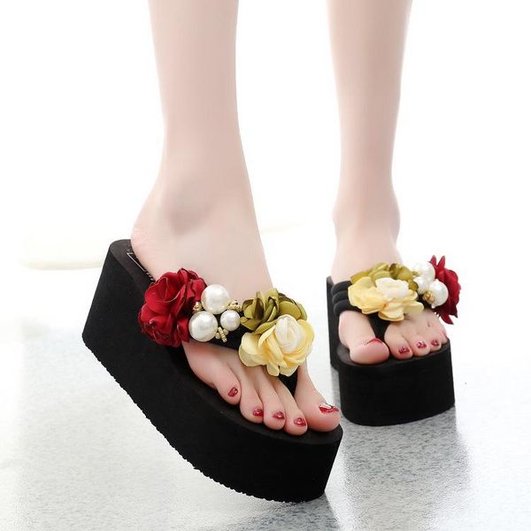home slippers women's low luxury slides beach shoes flower rubber flip flops pantofle beige heeled sandals on a wedge flock, Black
home slippers women's low luxury slides beach shoes flower rubber flip flops pantofle beige heeled sandals on a wedge flock, Black