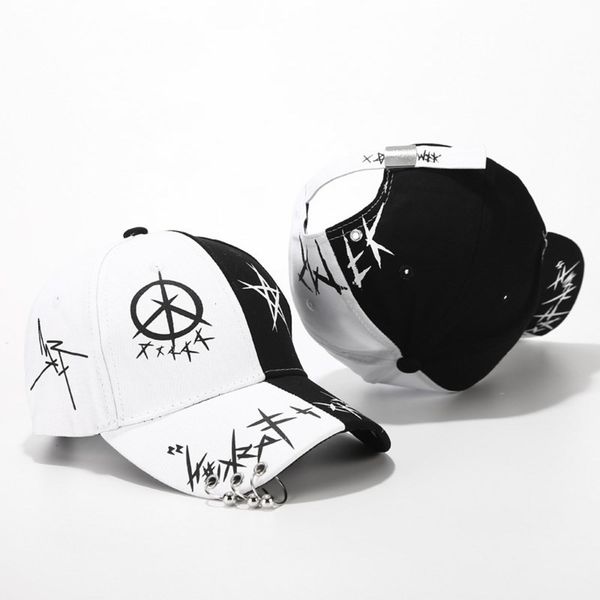 ball caps black white color matching personalized baseball summer duck beak cap men's and women's iron ring ribbon fashion people&, Blue;gray
ball caps black white color matching personalized baseball summer duck beak cap men's and women's iron ring ribbon fashion people&, Blue;gray