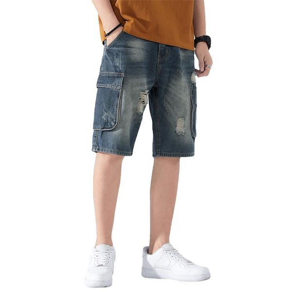 men's jeans summer shorts men dark blue hip hop denim side pockets desinger loose fit distressed oversize 42
men's jeans summer shorts men dark blue hip hop denim side pockets desinger loose fit distressed oversize 42