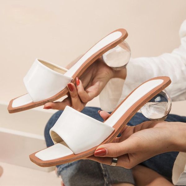 slippers 2021 summer women clear crystal round ball heels beach peep toe slides shoes woman flip flops sandals plus size 35-43, Black
slippers 2021 summer women clear crystal round ball heels beach peep toe slides shoes woman flip flops sandals plus size 35-43, Black