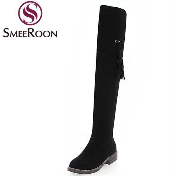 boots smeeroon big size 31-43 fashion women over the knee round toe zip flock autumn winter low heels ladies long, Black
boots smeeroon big size 31-43 fashion women over the knee round toe zip flock autumn winter low heels ladies long, Black