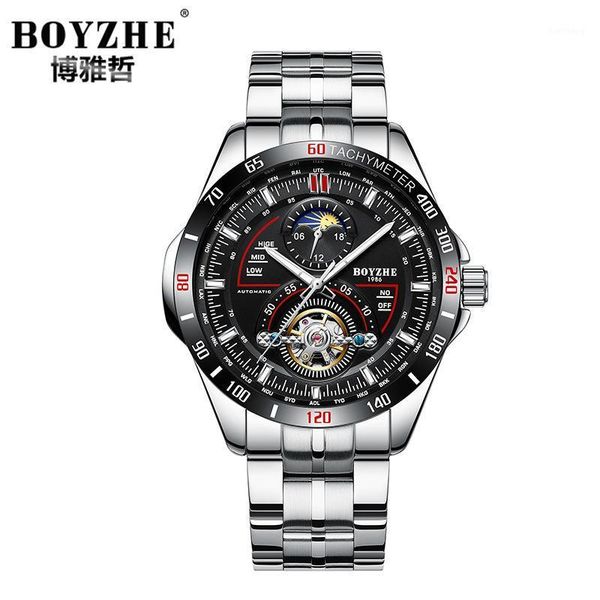 watch fashion business men's stainless steel mechanical tourbillon relogio masculino wristwatches, Slivery;brown
watch fashion business men's stainless steel mechanical tourbillon relogio masculino wristwatches, Slivery;brown