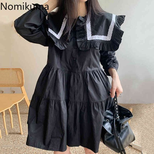 nomikuma causal women sweet doll dress ruffle hit color peter pan collar korean vestidos femme autumn long sleeve dresses 6c156 210427, Black;gray
nomikuma causal women sweet doll dress ruffle hit color peter pan collar korean vestidos femme autumn long sleeve dresses 6c156 210427, Black;gray