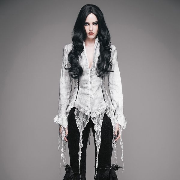 women's blouses & shirts gothic long-sleeved fringed chiffon europe america autumn and winter, White
women's blouses & shirts gothic long-sleeved fringed chiffon europe america autumn and winter, White