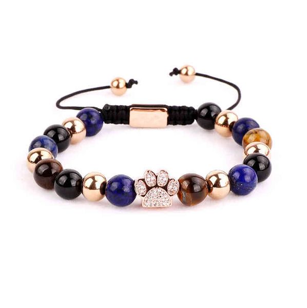 unique dign natural stone bead cz micro pave pet paw pattern charm macrame gemstone jewelry bracelet women, Golden;silver
unique dign natural stone bead cz micro pave pet paw pattern charm macrame gemstone jewelry bracelet women, Golden;silver