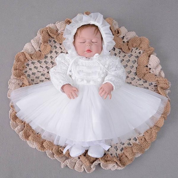 girl's dresses autumn baby girl christening gown first birthday baptism long sleeve pom lace princess dress +hat e213, Red;yellow
girl's dresses autumn baby girl christening gown first birthday baptism long sleeve pom lace princess dress +hat e213, Red;yellow