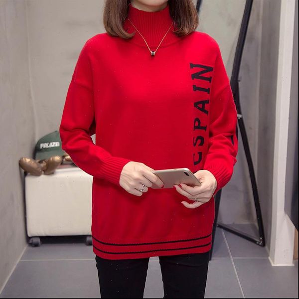 women turtleneck sweater sweaters autumn winter korean casual letter print long sleeve loose plus size female knitting pullovers, White;black
women turtleneck sweater sweaters autumn winter korean casual letter print long sleeve loose plus size female knitting pullovers, White;black