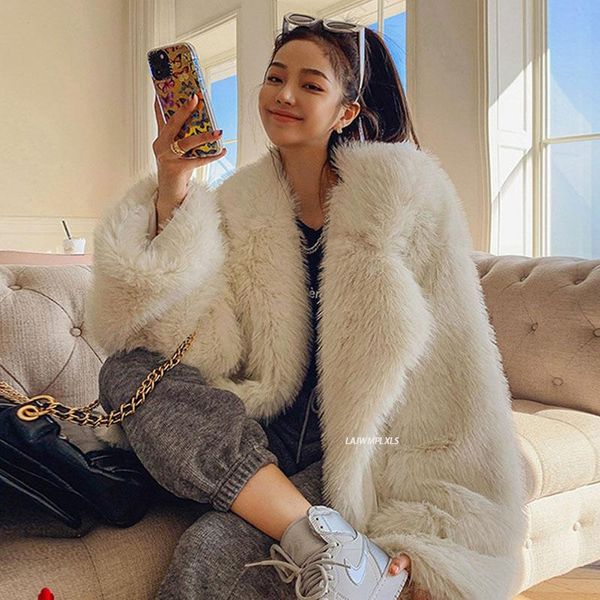 women's fur & faux jacket women winter 2021 femme veste coat mink turn-down collar stripe clothes warm soft furry overcoat, Black
women's fur & faux jacket women winter 2021 femme veste coat mink turn-down collar stripe clothes warm soft furry overcoat, Black