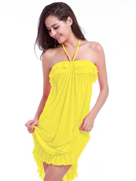 women's swimwear flounced with mini ruffles transparent stretch mesh beach cover ups 2021 summer loose ladies dress for party, White;black
women's swimwear flounced with mini ruffles transparent stretch mesh beach cover ups 2021 summer loose ladies dress for party, White;black