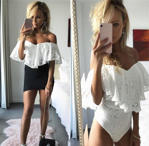 fashion lace bodysuit elegant womens romper off shoulder ruffles leotard summer sleeveless evening party club streetwear, Black;white
fashion lace bodysuit elegant womens romper off shoulder ruffles leotard summer sleeveless evening party club streetwear, Black;white