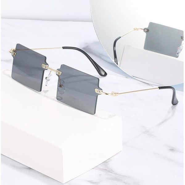 sunglasses rimless rectangle womens 2021 brown tinted lens sun glasses fashion square shades gradient eyewear, White;black
sunglasses rimless rectangle womens 2021 brown tinted lens sun glasses fashion square shades gradient eyewear, White;black