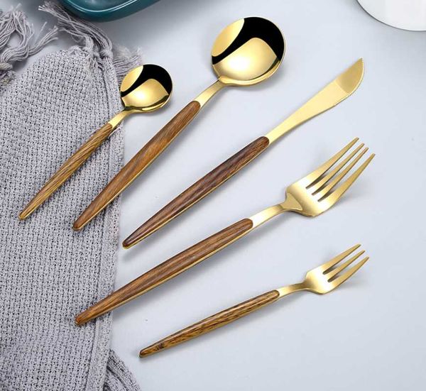 5pcs wood grain gold dinnerware set stainless steel tableware knife fork spoon flatware dishwasher safe cutlery sets
5pcs wood grain gold dinnerware set stainless steel tableware knife fork spoon flatware dishwasher safe cutlery sets