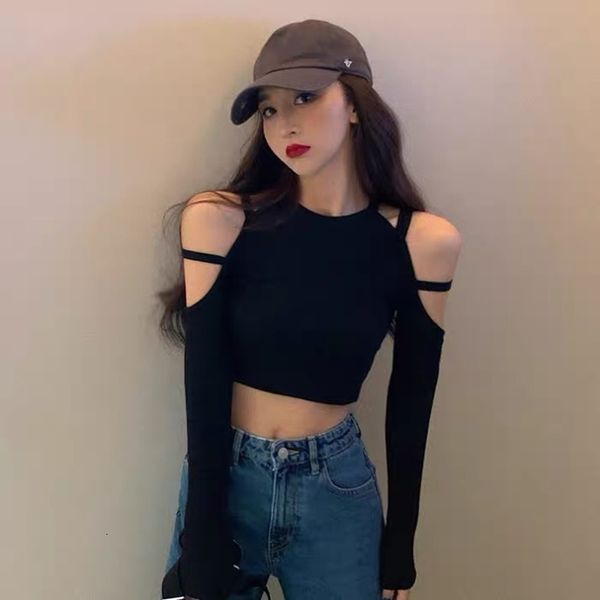 women's tracksuits spring and autumn strapless long-sleeved t-shirt female high street short navel nightclub girl clothes, Gray
women's tracksuits spring and autumn strapless long-sleeved t-shirt female high street short navel nightclub girl clothes, Gray