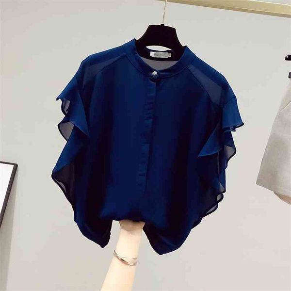 summer fashion women's ruffles short sleeves chiffon shirt office ladies casual shirts 210428, White
summer fashion women's ruffles short sleeves chiffon shirt office ladies casual shirts 210428, White