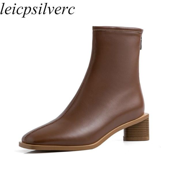 boots women autumn winter ankle shoes microfiber med heel zip square toe 2021 fashion wedding black brown beige
boots women autumn winter ankle shoes microfiber med heel zip square toe 2021 fashion wedding black brown beige