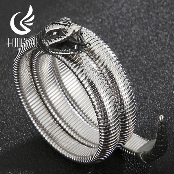 bangle fongten snake head chain men cuff stainless steel punk animal gothic style male bracelet retro jewelry, Black
bangle fongten snake head chain men cuff stainless steel punk animal gothic style male bracelet retro jewelry, Black
