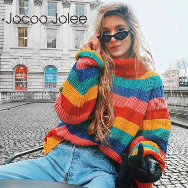 rainbow turtleneck sweaters women winter jumpers knitted clothes fashion striped oversized pullover female 210428, White;black
rainbow turtleneck sweaters women winter jumpers knitted clothes fashion striped oversized pullover female 210428, White;black