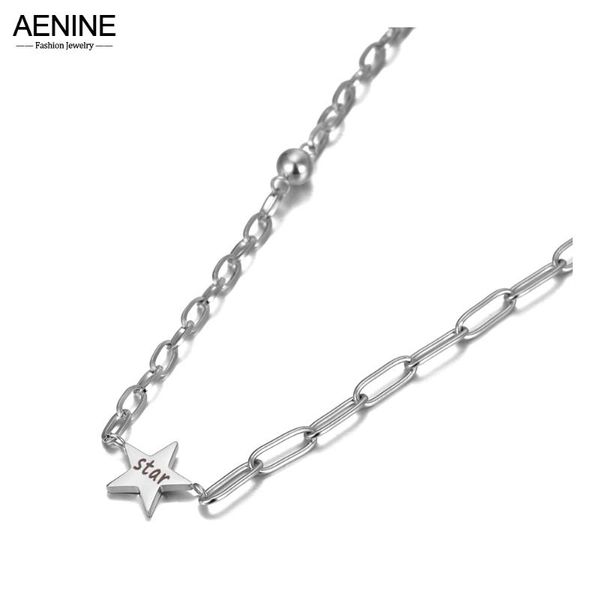 chains aenine original design rose gold star pendant necklace for women stainless steel cz crystal link chain choker an20131, Silver
chains aenine original design rose gold star pendant necklace for women stainless steel cz crystal link chain choker an20131, Silver