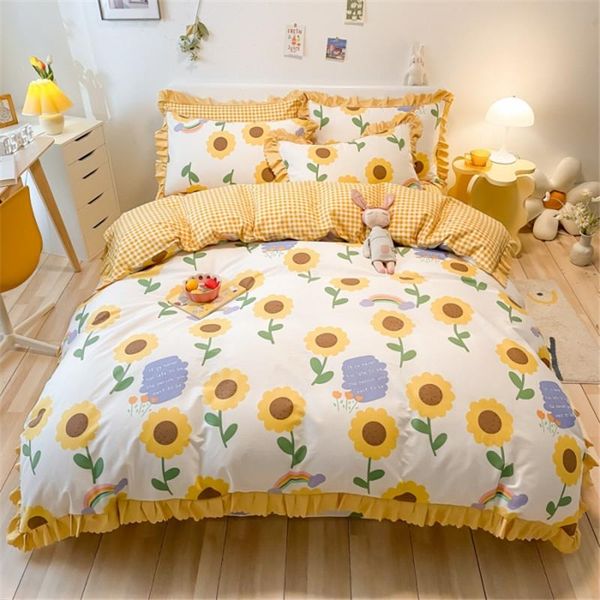 bedding sets 100% cotton cartoon sunflower set 3/4 piece quilt covers duvet cover for girls boys bedroom decor bed gift
bedding sets 100% cotton cartoon sunflower set 3/4 piece quilt covers duvet cover for girls boys bedroom decor bed gift