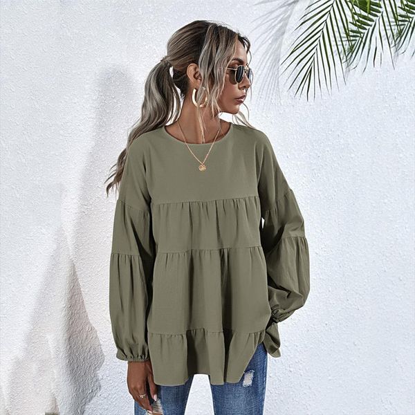 40 ruffles loose harajuku women blouses o neck lantern long sleeve multicolor skinny top, White
40 ruffles loose harajuku women blouses o neck lantern long sleeve multicolor skinny top, White