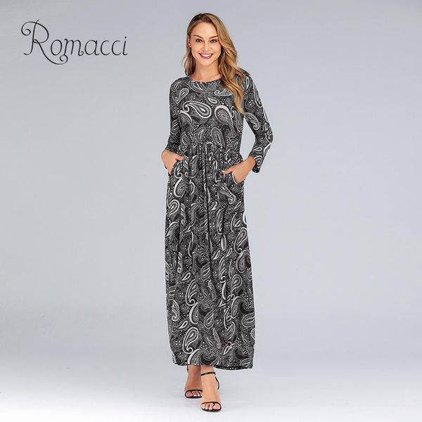 casual dresses romacci women plus size print dress o neck long sleeve high waist pleated side pocket loose maxi fashion elegant, Black;gray
casual dresses romacci women plus size print dress o neck long sleeve high waist pleated side pocket loose maxi fashion elegant, Black;gray