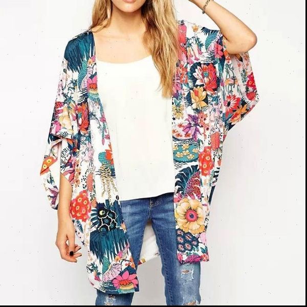 women shirt arrival floral loose shawl kimono cardigan boho chiffon beach holiday blouse drop, White
women shirt arrival floral loose shawl kimono cardigan boho chiffon beach holiday blouse drop, White
