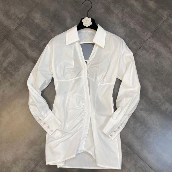 casual dresses zcsmll 2021 fall turn-down collar white long sleeve open back woven waist korean fashion summer women dress trend, Black;gray
casual dresses zcsmll 2021 fall turn-down collar white long sleeve open back woven waist korean fashion summer women dress trend, Black;gray