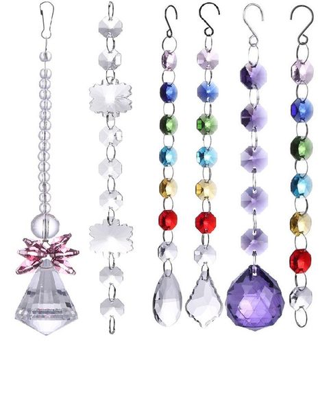 crystal lighting mesh pendant ball diy catcher chandelier prism garden decorations