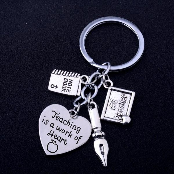 keychains engraved words teaching is a work of heart love keyrings teacher pen notebook pendant teachers jewelry gifts, Silver
keychains engraved words teaching is a work of heart love keyrings teacher pen notebook pendant teachers jewelry gifts, Silver