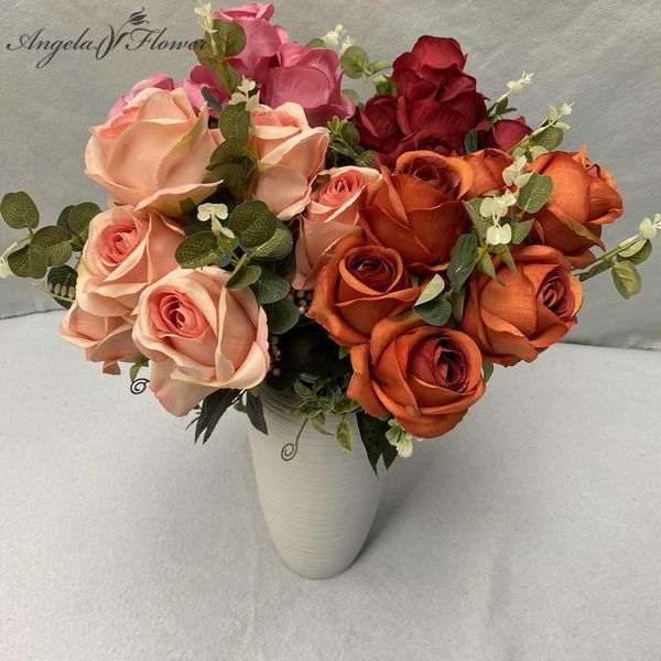 decorative flowers & wreaths artificial eucalyptus leaf rose bouquet wedding flower arrangement room home decor christmas gift fake floral p
decorative flowers & wreaths artificial eucalyptus leaf rose bouquet wedding flower arrangement room home decor christmas gift fake floral p