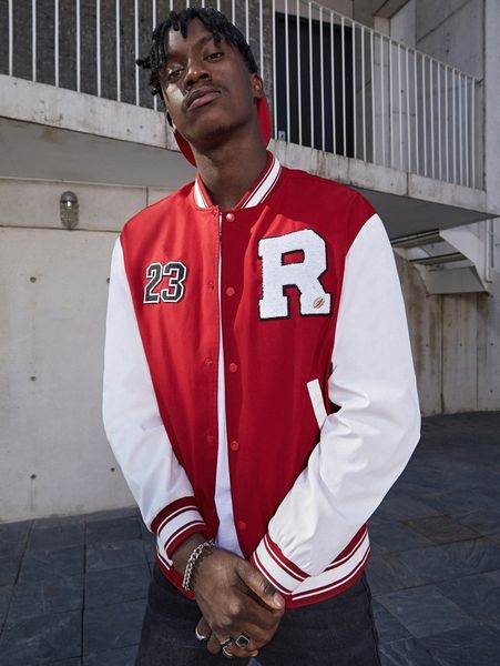 men letter patched bomber jacket c9dy#, Black;brown
men letter patched bomber jacket c9dy#, Black;brown