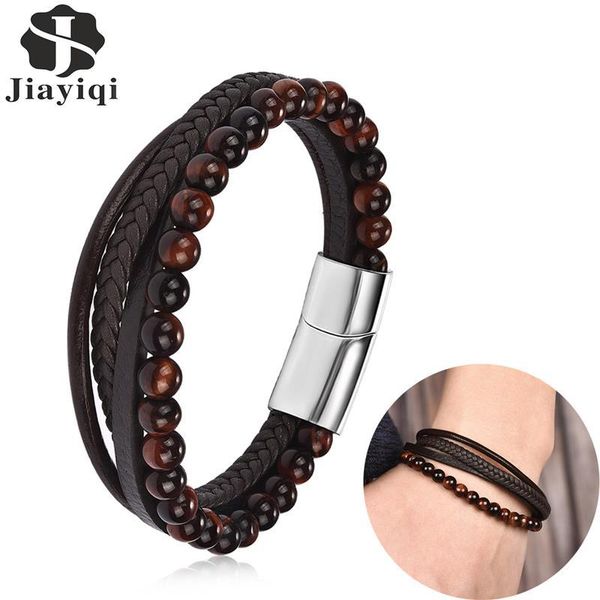 charm bracelets mutilayer leather beaded bracelet trendy natural stone beads stainless steel buckle bangle for men hiphop punk male jewelry, Golden;silver
charm bracelets mutilayer leather beaded bracelet trendy natural stone beads stainless steel buckle bangle for men hiphop punk male jewelry, Golden;silver