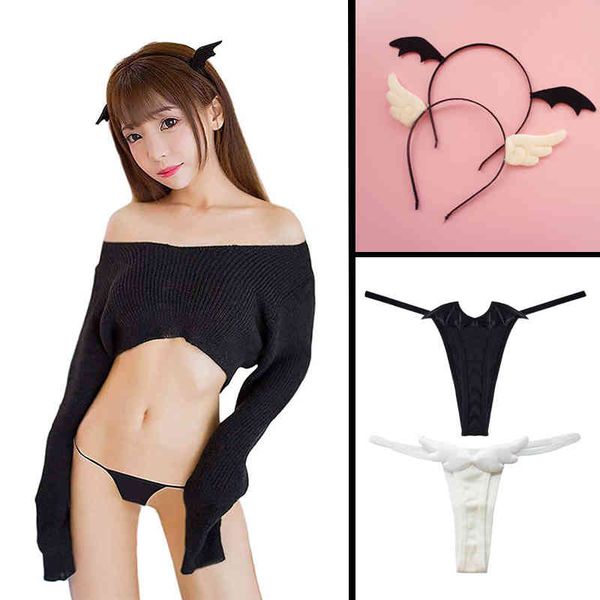 women' devil angel cute anime cosplay fancy dress lingerie set with pantie and hairband costumes japanese kawaii set, Red;black
women' devil angel cute anime cosplay fancy dress lingerie set with pantie and hairband costumes japanese kawaii set, Red;black