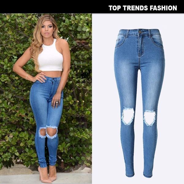 european and american holes, personality, , thin, high-waist, stretch, women's jeans, street-style denim trousers 2021 jeans, Blue
european and american holes, personality, , thin, high-waist, stretch, women's jeans, street-style denim trousers 2021 jeans, Blue